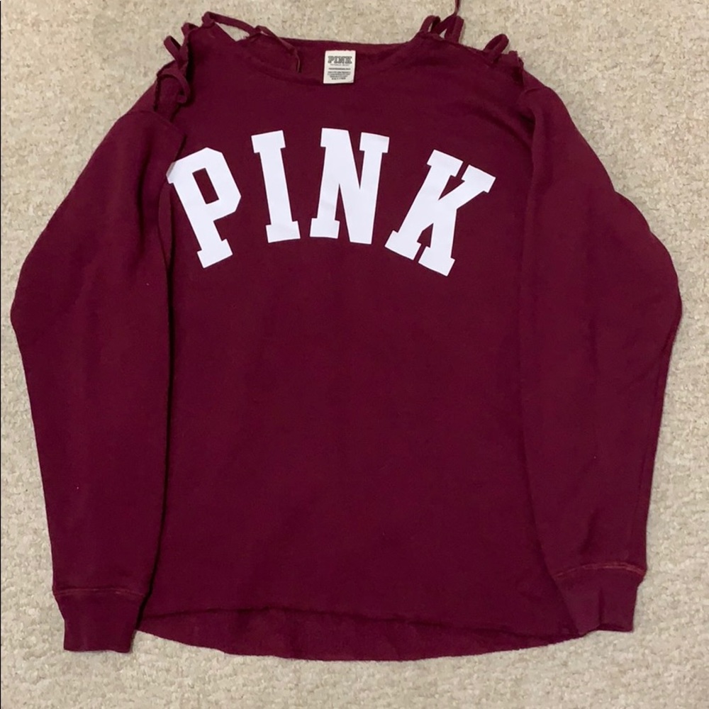 PINK long sleeve fleece lined sweater
